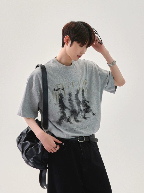 Vintage Street Character Print T-shirt For Sale - Image 4