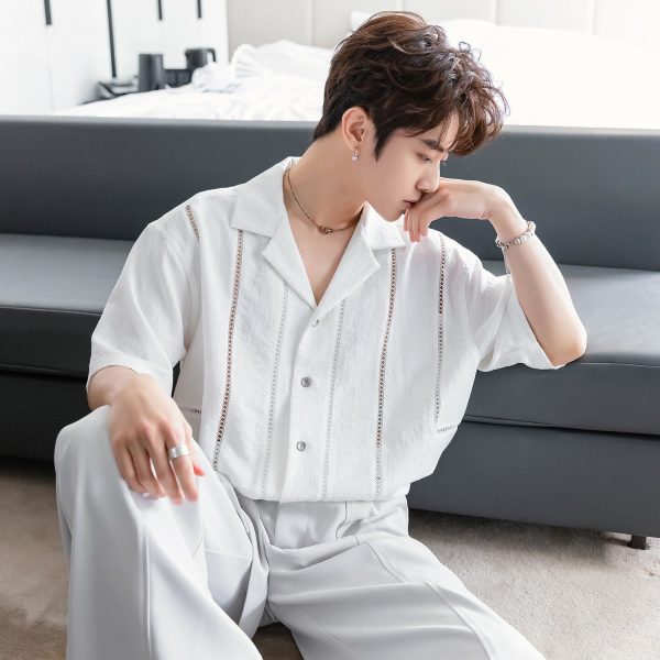 Hollow Short-Sleeve Vacation Shirt For Discount