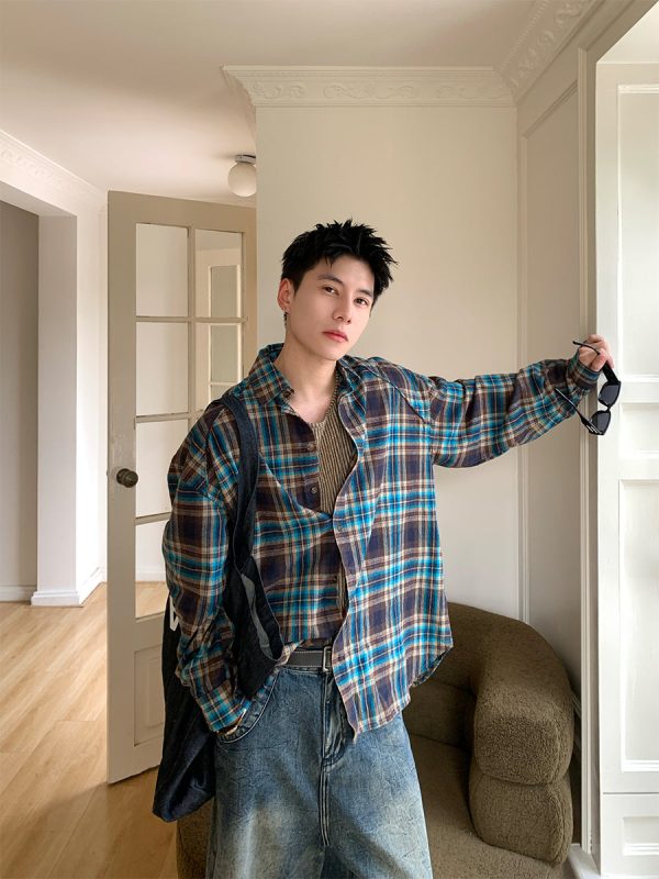 Casual Plaid Lapel Shirt Online Sale