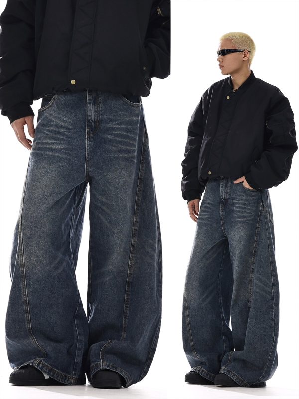 Wide-Leg Straight Jeans For Sale