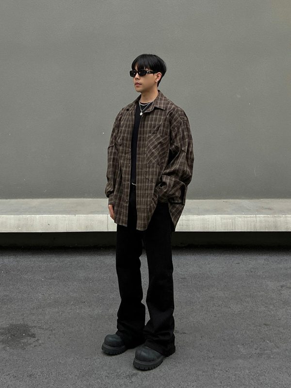 Plaid Long-Sleeve Shirt Cheap - Image 5