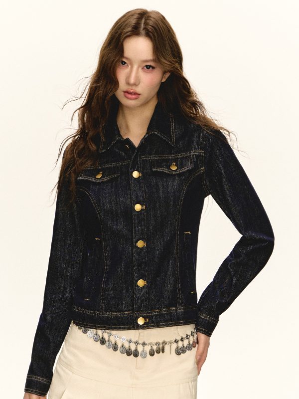 Retro Slim Denim Jacket Sale - Image 3