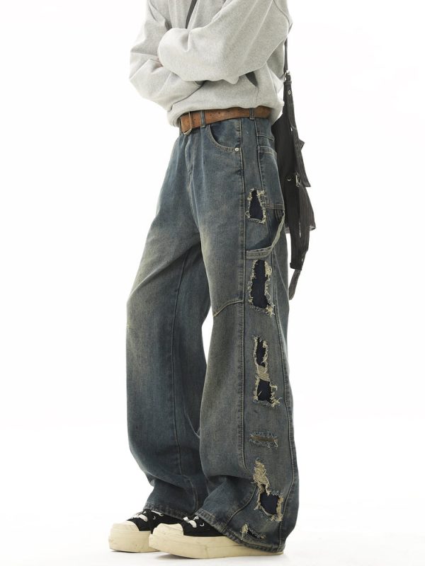 Ripped Straight-leg Jeans Online now