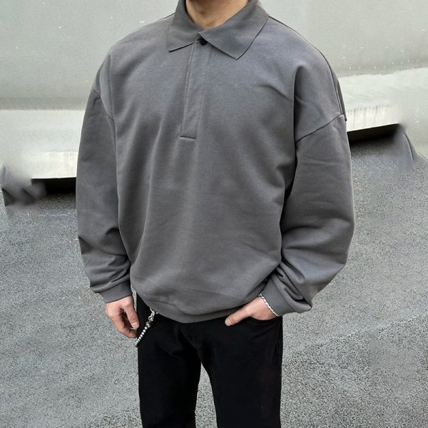 Lapel Collar Long Sleeve Sweatshirt Fashion - Image 3