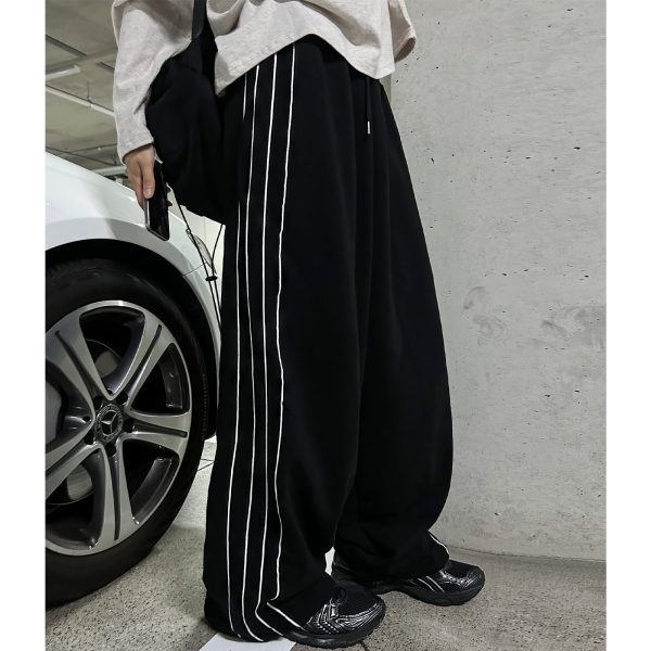 Striped Wide-Leg Casual Pants Cheap