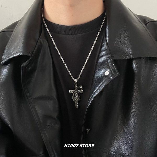 Titanium Steel Snake Cross Necklace Online - Image 3