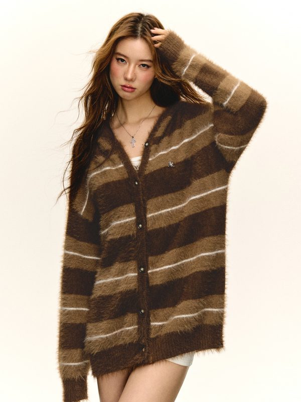 Soft Mohair Knitted Cardigan Outerwear Cheap - Image 2