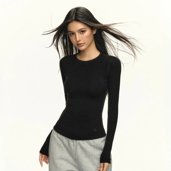 Elegant Long Sleeve Crew Neck Shirt Discount - Image 2
