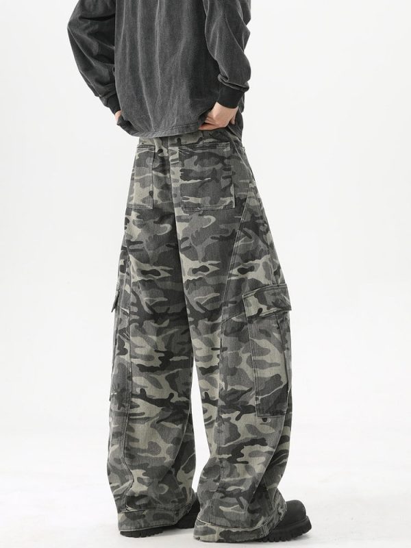 Camouflage Multi-Pocket Wide-Leg Pants Supply - Image 3