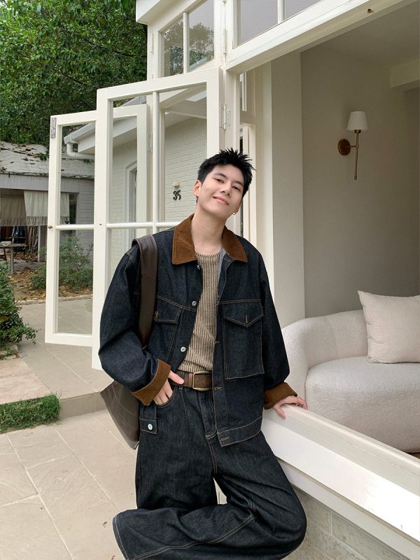Denim Cargo Lapel Jacket Online - Image 5