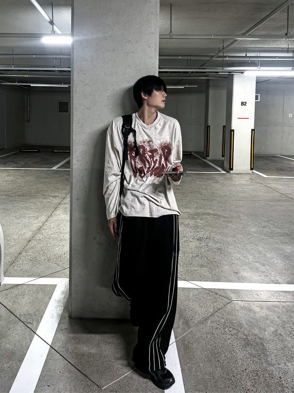 Striped Wide-Leg Casual Pants Cheap - Image 4