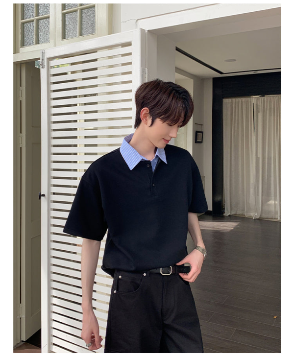Casual Loose Fit Polo Shirt Online Hot Sale - Image 3
