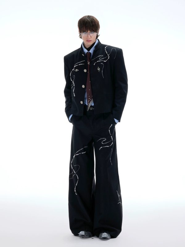 Beaded Snake Wide-Leg Pants Hot on Sale - Image 5