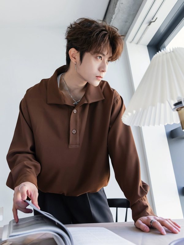 Lapel Long-Sleeve Casual Shirt Online Hot Sale