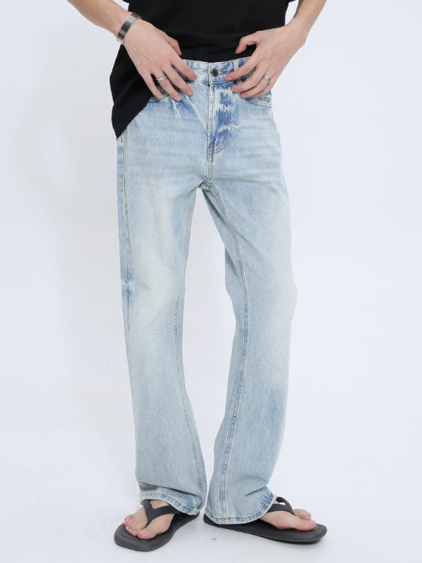 Washed Denim Flared Mid-Rise Jeans Sale - Image 2