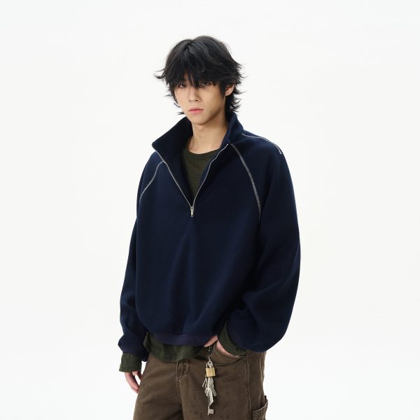 Half-Zip College Sweatshirt Discount - Image 2