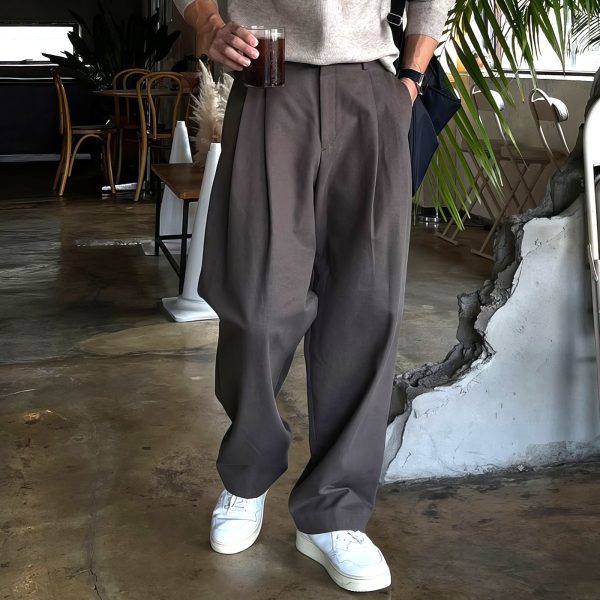 Wide-Leg Non-Iron Pleated Pants on Sale