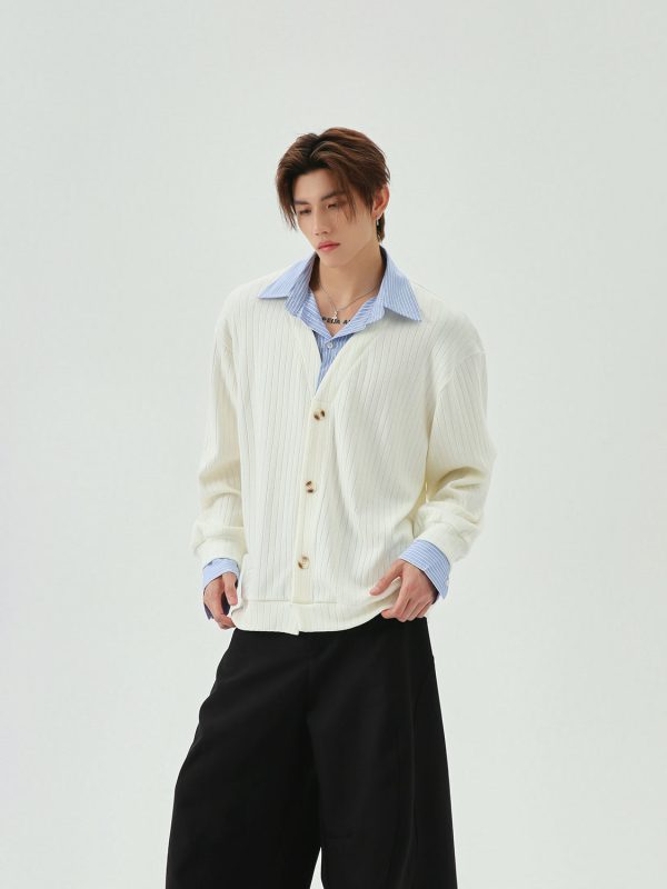 V-Neck Striped Two-Piece Knitwear Cheap - Image 5