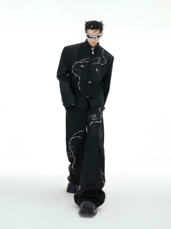 Wide-Leg Snake Suit Pants Set For Sale - Image 2