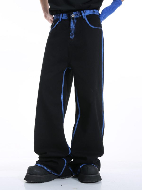 Graffiti Loose Straight Wide-Leg Pants For Cheap - Image 3
