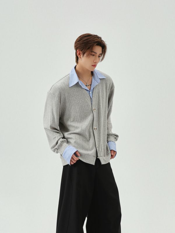 V-Neck Striped Two-Piece Knitwear Cheap - Image 3