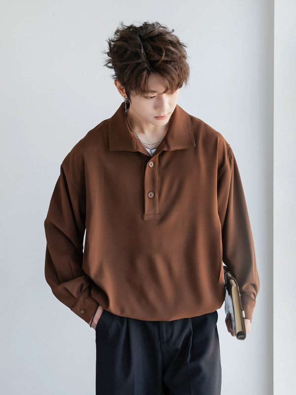 Lapel Long-Sleeve Casual Shirt Online Hot Sale - Image 3