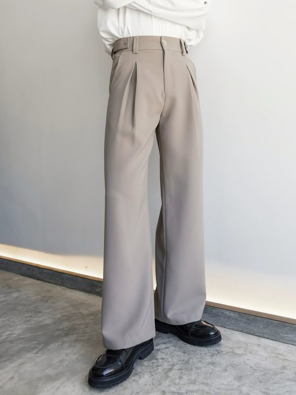 Wide-Leg Draped Casual Pants For Sale - Image 3