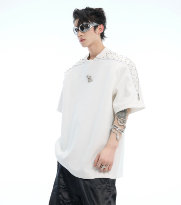 Diamond-Studded Short-sleeved T-shirt Online Sale