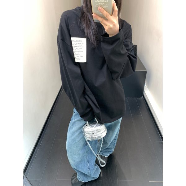 Minimalist Cotton Long-Sleeve Top For Discount - Image 4