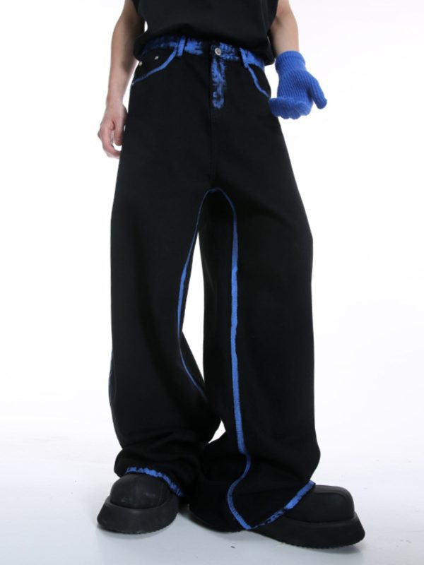 Graffiti Loose Straight Wide-Leg Pants For Cheap - Image 4