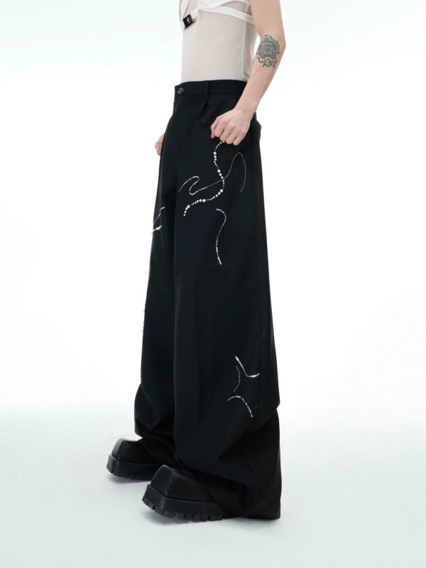 Wide-Leg Snake Suit Pants Set For Sale - Image 4