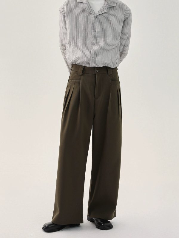 Loose-fit Wide-Leg Pleated Pants Cheap - Image 3