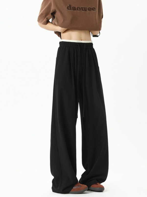 Wide-Leg Drape Sports Pants For Sale - Image 4