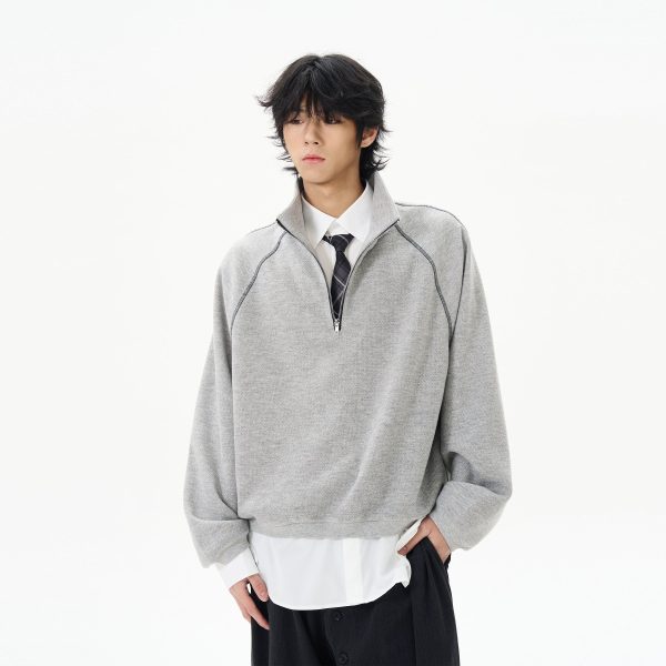 Half-Zip College Sweatshirt Discount