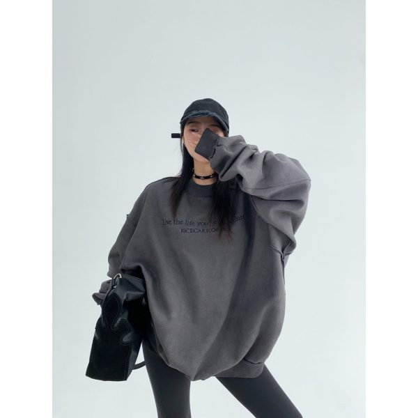 Distressed Round-neck Sweatshirt For Discount