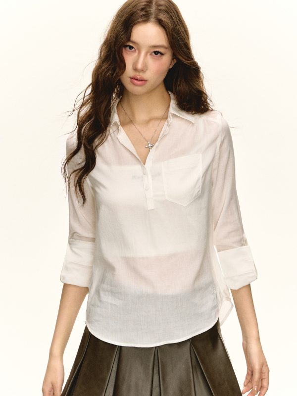 Long-Sleeve Retro Shirt on Sale - Image 3