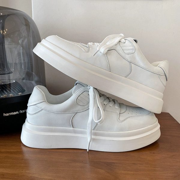 White Height-Enhancing Thick-Soled Sneakers Discount - Image 4
