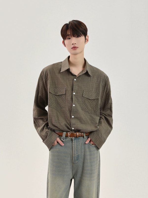 Check Shirt with Pockets Cheap - Image 4