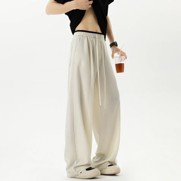 Wide-Leg Drape Sports Pants For Sale - Image 3