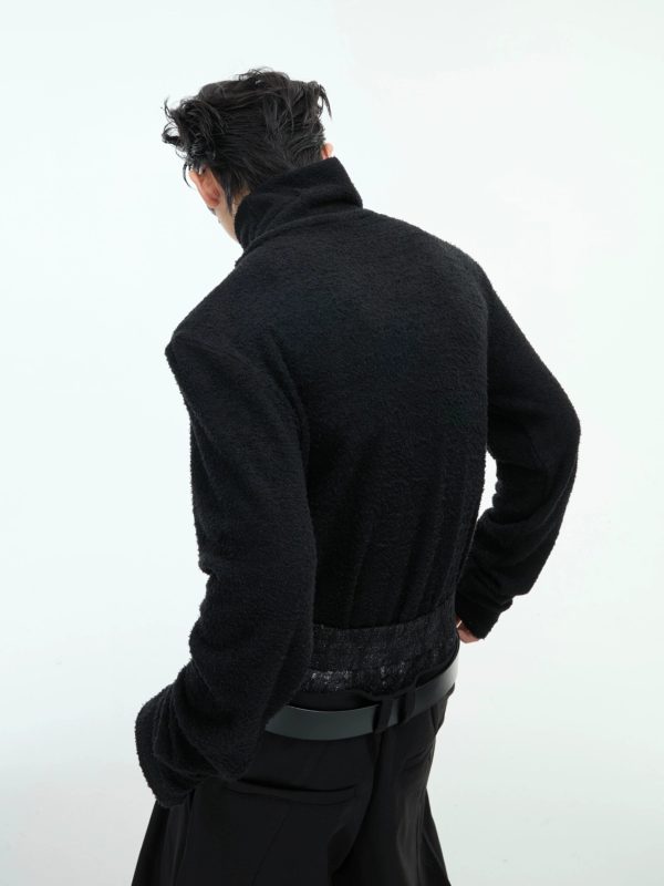 Deconstructed High Collar Slim Fit Knitwear Sale - Image 3