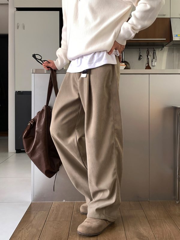 Corduroy Wide-Leg Casual Pants For Discount