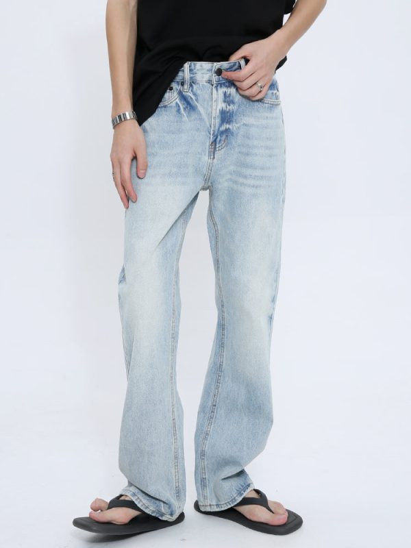 Washed Denim Flared Mid-Rise Jeans Sale
