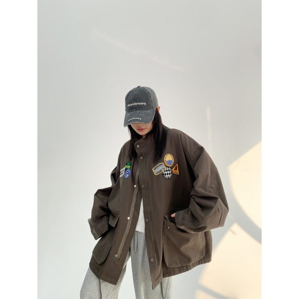 Embroidered Distressed Barn Jacket Cheap - Image 4