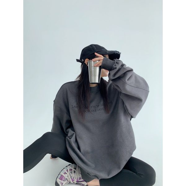 Distressed Round-neck Sweatshirt For Discount - Image 3