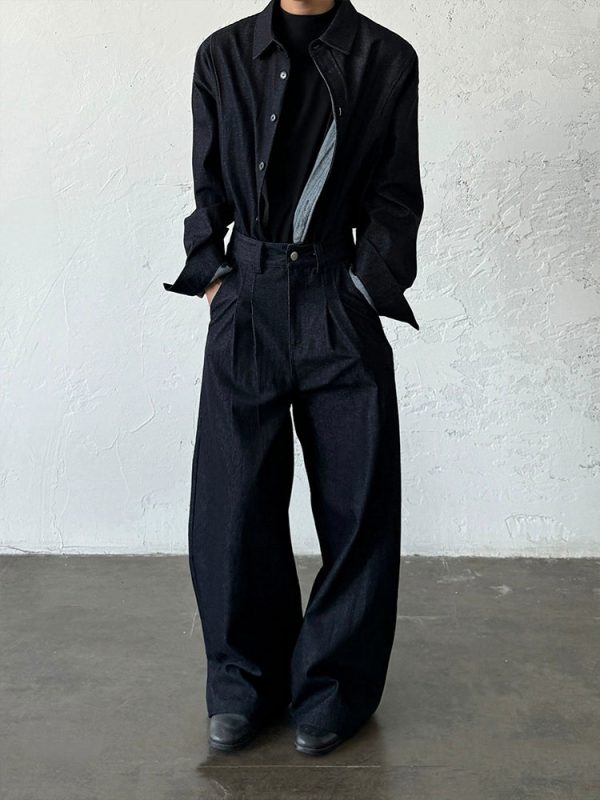 Pleated Straight-Leg Cleanfit Jeans Sale