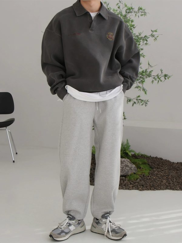 Dark Gray Polo Sweatshirt Online - Image 4