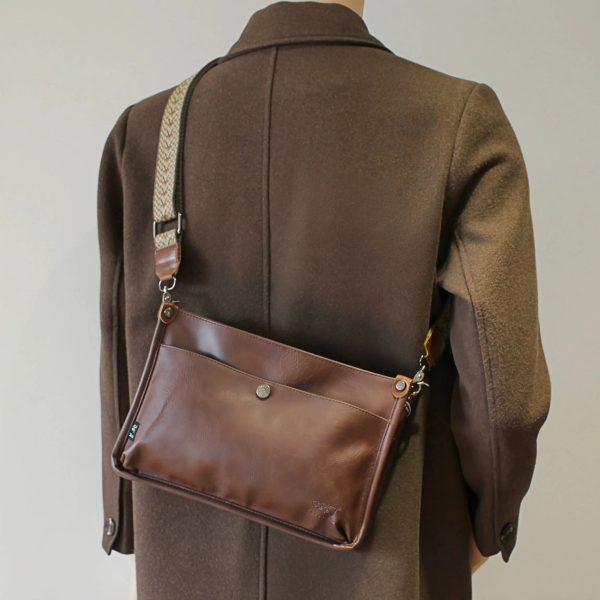 Multi-Pockets  Leather Messenger Bag on Sale - Image 5