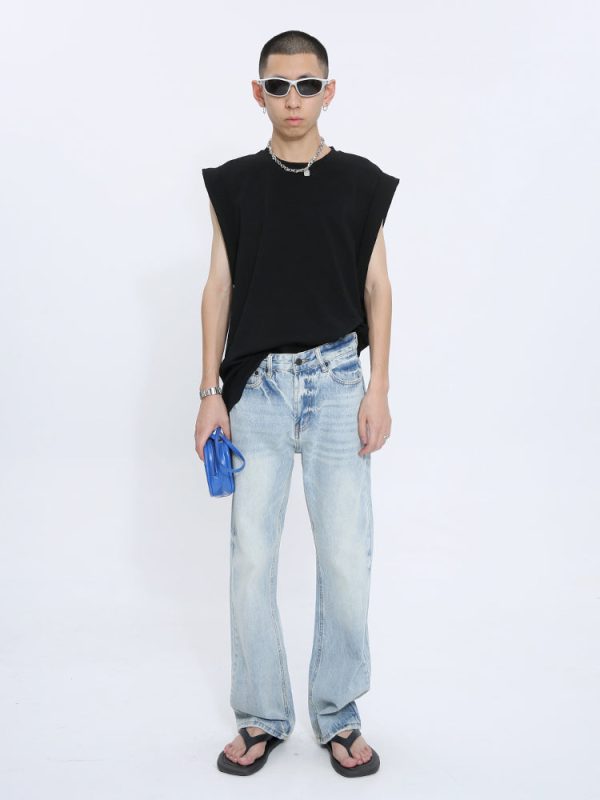 Washed Denim Flared Mid-Rise Jeans Sale - Image 5