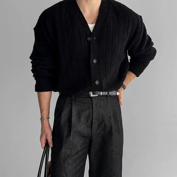 V-neck Knit Cardigan Online - Image 2