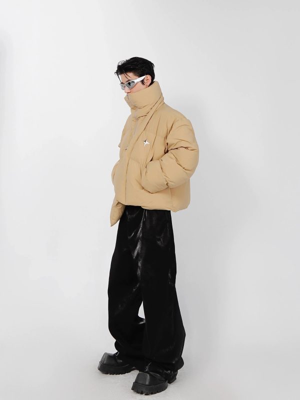 Metal Design Irregular Cotton Insulated Jacket on Sale - Image 2